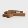3D-Modell eines rost farbenen und L-förmigen Schnitt-Sofas in den Formaten MAX, RAR, SKP.