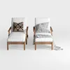 3D-Modell eines weißen Holz-Lounge-Stühle perfekt für Mahlzeiten im Freien in den Formaten MAX, SKP und RAR.